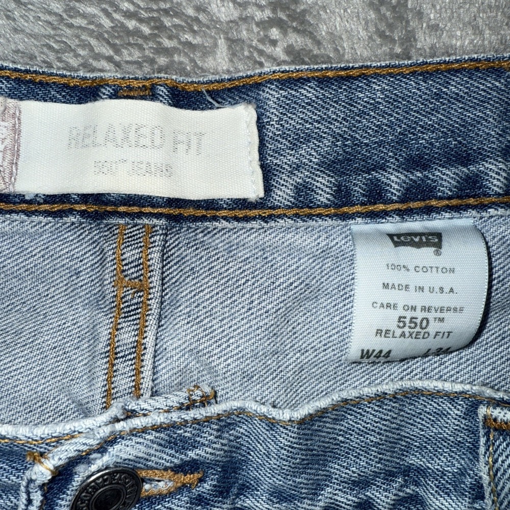Vtg Levis 550 Jeans Relaxed Fit USA Made 44x34 Blue Denim Jeans StoneWash *READ - Picture 6 of 14